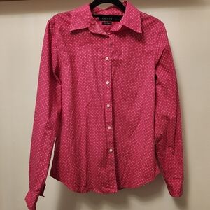 Lauren Ralph Lauren Pink Polka Dot Button Down Shirt
